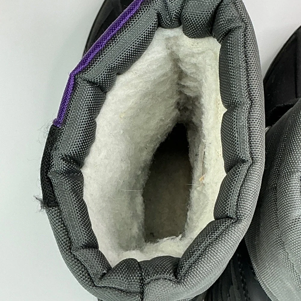 Black Gray Purple Snow Boots Kids Size 10 Waterproof Winter B84143I